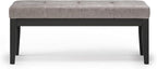 SIMPLIHOME Lacey 41 inch Wide Contemporary Rectangle Tufted Ottoman Bench in Distressed Grey Taupe Vegan Faux Leather, Assembled, For the Living Room and Bedroom
