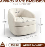 Leyu&Hafort Modern Beige Swivel Accent Chair with Removable Foam Seat Cushion, Linen Upholstered Comfty Sofa for Living Room and Bedroom Reading, FSC Certified Solid Wood Base. (Beige)