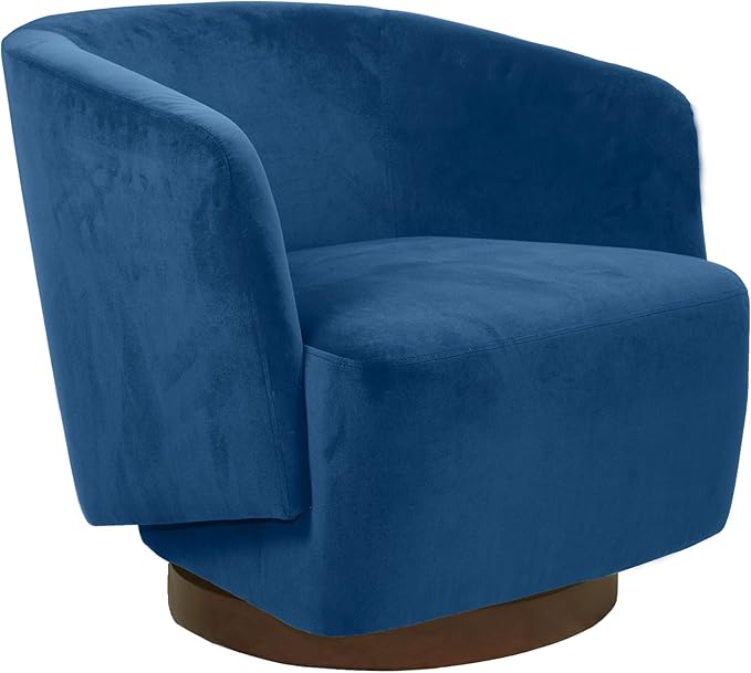 MINCETA Accent Chair,Modern Swivel Chairs for Living Room Reading and Bedroom with Wood Base,Set of 2,Velvet in Navy
