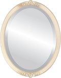 OVALCREST Oval Beveled Wall Mirror for Home Decor - Athena Style - Taupe - 21" x 17" Outside Dimensions