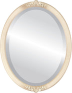 OVALCREST Oval Beveled Wall Mirror for Home Decor - Athena Style - Taupe - 21" x 17" Outside Dimensions