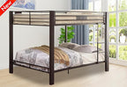 Higher Quality & Stronger Metal Queen Over Queen Bunk Bed, Thickened Heavy Duty More Stable Safer Black Steel Bunkbed Bunk Queen Bed (Easier to Assemble) (Queen Over Queen-1)