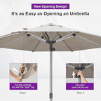 PURPLE LEAF 3-Piece Patio Chaise Lounge Set with Market Umbrella Adjustable Outdoor Recliners for Pool, Patio and Garden Nurture Shale