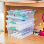 Sterilite Medium Clip Latch Lid Storage Container Tote, 12 Pack, and Small Clip Latch Lid Storage Container Tote, 12 Pack for Home Organization