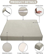 Patio Furniture Sofa Cushion Set Outdoor Living Deep Seating Cushions Thick Foam Replacement Cushion,21.7x21.7 Inch,Beige