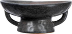 Creative Co-Op Stoneware Bowl with Handle and Base, Black Reactive Glaze