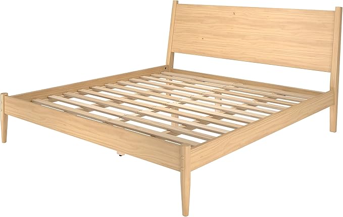 Camaflexi Mid-Century Panel Bed - King Size - Scandinavian Oak Finish
