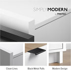 Prepac White Simply Modern Entryway Table, Narrow Console Table with 3 Drawers, Media Console with Storage, 15.75" D x 60.25" W x 32" H