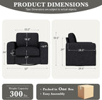 360 Rotation Swivel Accent Chair, FSC Certified 36'' Width Extra Wide Mid-Century Modern Armchair 1 pcs for Living Room, Bedroom, Office, Black