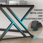 LVB 78.7" Black Computer Desk, Large Industrial Pc Study Home Office Desk, Long Modern Wood Gaming Work Writing Desk for 2 Person, Farmhouse Double Workstation Executive Desk with Storage in Bedroom