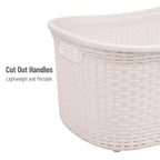 Mind Reader 40L Laundry Basket, Clothes Hamper, Premium Wicker Design, Plastic, Set of 2, Ivory