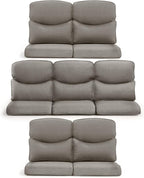 7-Piece Outdoor Patio Cushion Set - Fade & Water Resistant with Removable Olefin Cover, 22x24x4 Inch Memory Foam Cushions for Wicker Sectional Sof - Grey/Crescent