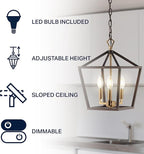 JONATHAN Y JYL7601D Pagoda 10" 3-Light Iron Classic Modern Lantern Bohemian, Cottage, Farmhouse, Rustic, Transitional LED Pendant, Oil Rubbed Bronze/Brass Gold