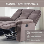 EBELLO Set of 2 Manual Recliner Chair for Adults with Soft Padded Headrest and Backrest, Overstuffed Single Recliner Sofa Chair for Living Room, Dark Brown