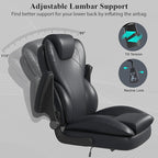 Office Desk Chair, Executive Leather Office Chair, High Back Ergonomic Home Desk Chair with Padded Flip-up Arms, Big and Tall Computer Chair with Rocking Function, 360°Swivel Free, Black