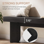 Tribesigns 47" Wooden Entryway Bench, Farmhouse Indoor End of Bed Bench, Long Table Benches Seat for Bedroom, Hallway, Foyer, End of Bed (Black)