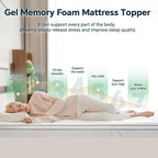 Firm Memory Foam Mattress Topper Twin Size - Dual Layer 3 Inch Cooling Gel Memory Pad and 1 Inch Pillow Top Mattress Cover for Back Pain - 39" x 75" x 4"