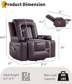 GarveeHome Power Lift Recliner Chair - Heat and Massage, PU Leather Electric Lift Recliner Chair for The Elderly, Adjustable Back and Legs, Designed for The Elderly and People with Mobility impaired