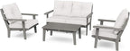 POLYWOOD® Lakeside Deep Seating Set, Slate Grey/Textured Linen