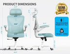 Office Chair - Ergonomic Office Chair with Back Support, Ergonomic Computer Chair - Home Office Desk Chairs, 400lbs Wide Seat Big and Tall Office Chairs with Headrest, Comfy Desk Chairs (Lake Blue)