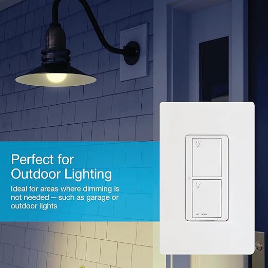 Lutron Caseta Original Smart Light Switch (Lutron Smart Hub Required), for Home, LED Lights, and Fans, 6 Amp, Single-Pole/3-Way, Neutral Required, PD-6ANS-LA, Almond, 3 Pack