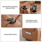 CHITA Electric Power Lift Recliner Chair for Elderly with Massage and Heat, Large Lay Flat Genuine Leather Recliner Chair with Cup Holders, USB Ports, Power Headrest, Independent Backrest, Saddle