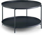 SIMPLIHOME Monet Industrial 32 inch Wide Metal Metal Coffee Table in Black for the Living Room and Family Room