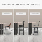 Signature Design by Ashley Haddigan Upholstered Barstool, 2 Count, Slat Back Design, Cushioned Seat, Wood, 25.5" H, Dark Brown