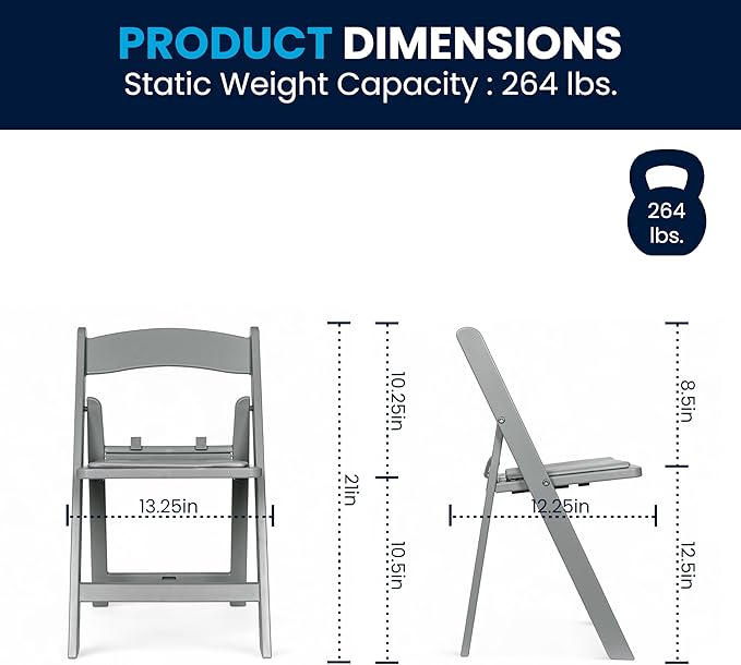 Flash Furniture Hercules Set of 2 Kids Gray Resin Folding Chairs with Gray Vinyl Padded Seats