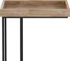 SIMPLIHOME Gallagher SOLID MANGO WOOD and Metal 12 inch Wide Rectangle Industrial C Side Table in Natural, Fully Assembled for the Living Room and Bedroom