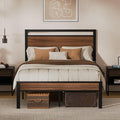 Z-hom Upgraded Full Size Bed Frame, Heavy Duty Metal Sturdy Full Bed Frame with Modern Wood Headboard & Footboard, Stable Platform Bed Furniture Bed Storage, No Noise, No Box Springs,Walnut