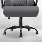 VITESSE Heavy Duty Office Chair, Executive Office Chair with Flip up Armrest,Ergonomic High Back Computer Gaming Chairs Home Office 400lbs, Big and Tall Office Chairwith Lumbar Support（Gray）