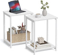 VASAGLE Side Tables Set of 2, Small End Table, Nightstand for Living Room, Bedroom, Office, Bathroom, White ULET272W14