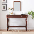 Solid Wood Computer Writing Desk with 2 Big Drawers 39.4" Wide Home Office Desk Workstation Small Rustic Study Table Furniture in Cherry for Home Office Bedroom Living Room, SSZ-1533WD