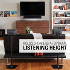 SANUS Wireless Sonos Speaker Stand for Sonos One, Play:1, & Play:3 - Audio-Enhancing Design with Built-in Cable Management - Pair (Black) - WSS22-B1