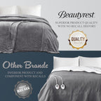 Beautyrest Heated Electric Blanket for Cold Weather, Fast Heating Heated Blanket, Auto Shut Off, Virtually Zero EMF, Multi Heat Setting, UL Certified, Grey Full (84 inx80 in)