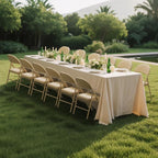 6 Pack Khaki Folding Chairs with Padded Cushion for Outside, Portable Stackable Commercial Metal Foldable Chairs with Steel Frame for Home Events Office Wedding Party, 350lbs Capacity