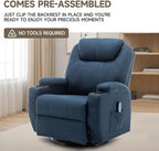 Recliner Chair, Rocking Chair with Heat and Massage, Swivel Recliner Chairs for Adults, Rocker Manual Recliner with Remote Control and Cup Holder for Living Room, Bedroom