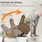 Power Lift Chair Recliners for Elderly, Modern Adult Power Lift Recliner, Velvet Upholstery Electric Lift Chair Recliner with Side Pocket for Living Room (Brown)