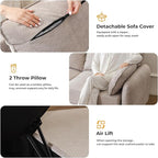 Oversized Accent Chair Set of 2,All Seats Storage,Comfy Armchair,24.5'' Deep Seat,Upholstered Living Room Chairs,Reading Chair for Bedroom,Office,Chenille,Khaki