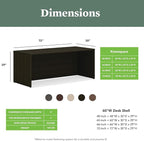 HON MOD Executive Desk 72-Inch Large Computer Desk Shell, Thick Wooden Laminate, Modern Table with Cord Management, 72" W x 30" D x 29" H, Java Oak