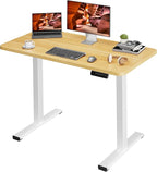 One-Piece Standing Desk 47 x 24 Inches, Small Adjustable Height Desk， Electric Sit Stand Desks Home Office Computer Workstation, Maple