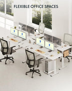 FLEXISPOT 79 x 32 Inch Large Standing Desk, Stand Up Desk with Splice Board, Rising Desks for Home Office, Office Desk with Cup Holder and Headphone Hook (White Frame + White Top, 2 Packages)