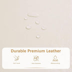 HUIMO Faux Leather Storage Ottoman Bench 50.3 inch Extra Long Upholstered Bedroom Bench with Large Storage Space for The Living Room, Entryway, Bedroom Hold Up to 300lbs (Cream)