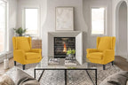 Accent Chair for Living Room Set of 2, High Back Reading Armchairs with Removable Seat Cushion, Mid-Century Single Couch in Fabric, Modern Ergonomic Wingback Chair for Bedroom,Club, Balcony