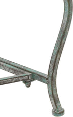 SAFAVIEH Outdoor Collection Brielle Victorian Scroll Antique Dark Green Wrought Iron Bench