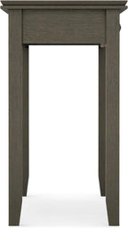 SIMPLIHOME Artisan Console Table - 46 Inch Wide Solid Wood Sofa Table in Farmhouse Grey, Transitional Storage Table for Entryway or Living Room with 2 Drawers and Clean Angle-Edged Top