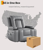 GarveeHome Power Lift Recliner Chair - Heat and Massage, Faux PU Electric Lift Recliner for Elderly & Mobility Impaired, Adjustable Back and Legs, Heavy Duty Lift Chair for Seniors