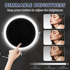 Hasipu 10-Inch Wall Mounted Makeup Mirror with Magnification, Rechargeable 3000 mAh Vanity Mirror with Lights, Bathroom Mirror with Dimmable Brightness, 3 Lighting Modes, Extendable Arm, Chrome