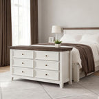 BLANKSPACE 6 Drawer Dresser, Modern Dresser for Bedroom, Wood Drawer Organizer with Metal Knobs, Large Capacity Cabinet for Bedroom, Antique White